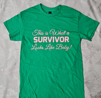 Breast Cancer Awareness T shirt Black, Pink, or Green This is What A Survivor Looks Like