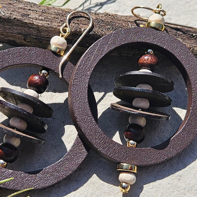 Look What's Inside-- Round Hoop Dangle Earrings