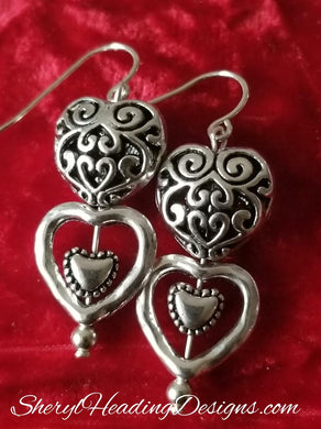 Full of Love Silver Heart Earrings