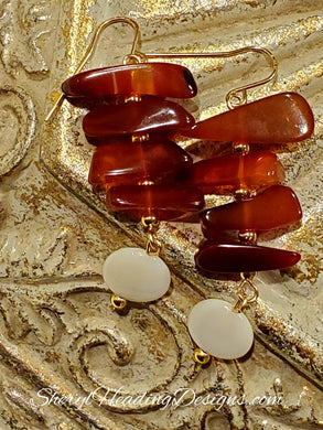 Carnelian Chips Dangle Earrings