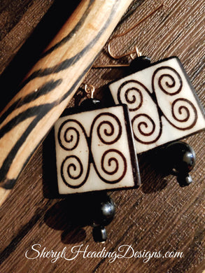 Sassy Black and White Ethnic Earrings