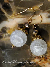 Marbleous Vintage White Round Dangle Earrings