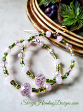 Too Cute Pink and Green Crystal Hoop Earrings