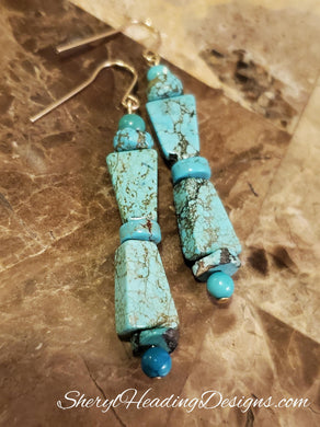 Double Pleasure Turquoise Earrings