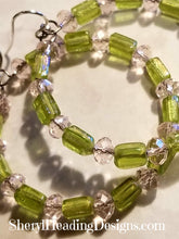 Lime & Pink Champagne Beaded Hoop Earrings - Sheryl Heading Designs