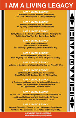 I AM A LIVING LEGACY/GOLD Poster - Sheryl Heading Designs