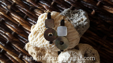 Geometric and Artsy Drop and Dangle Gray Earrings - Sheryl Heading Designs